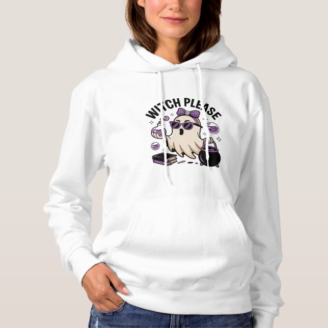 Cute Ghost Witch Halloween Potion Hoodie T Shirt (Framsida)