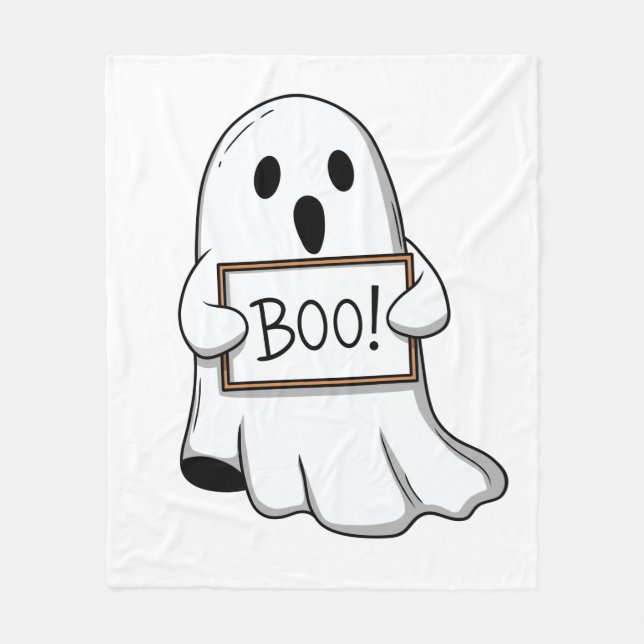 Cute Ghostly BOO Fun Fleecefilt (Framsidan)