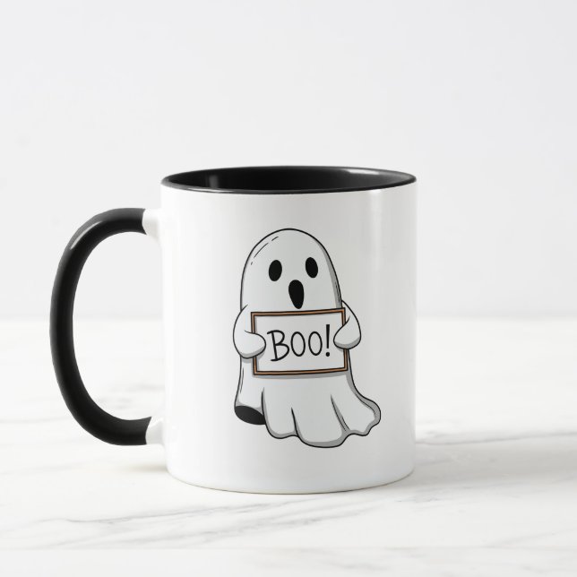 Cute Ghostly BOO Fun Mugg (Vänster)