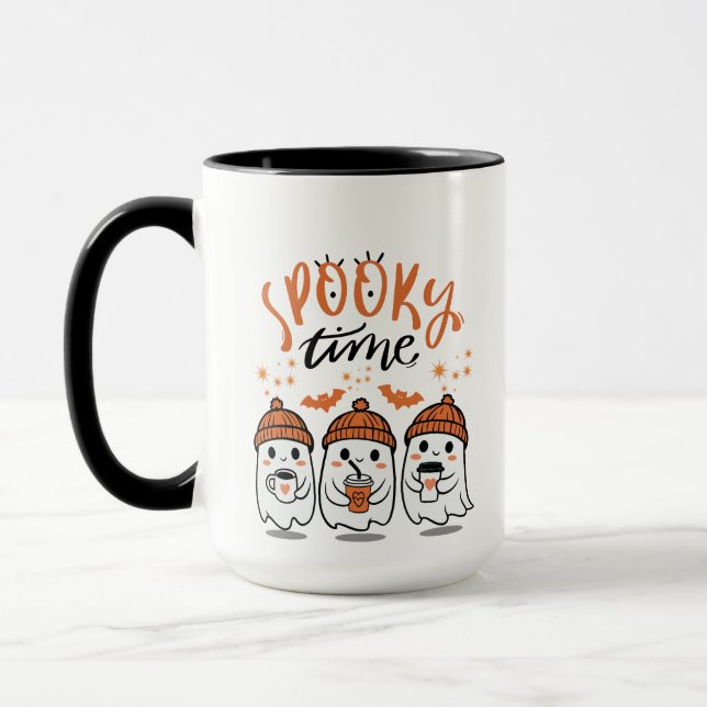 Cute Ghosts  Halloween Spooky Time Mugg (Vänster)