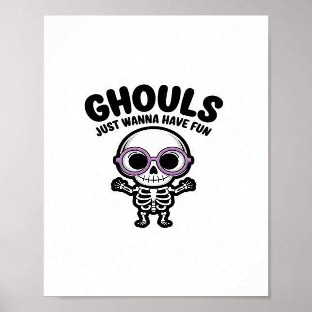 Cute Ghouls vill bara ha Roligt Skeleton Poster (Framsidan)