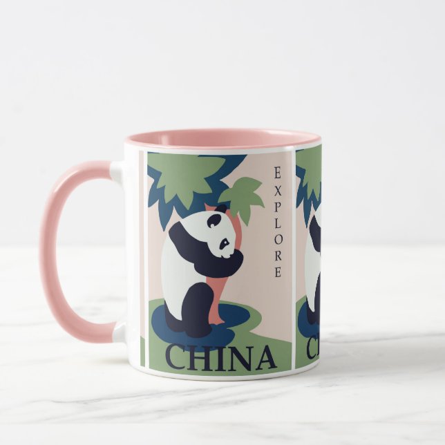 Cute Giant Panda Bear China Travel Mugg (Vänster)