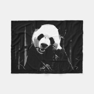 Cute Giant Panda Bear med tasty Bamboo Löv Fleecefilt