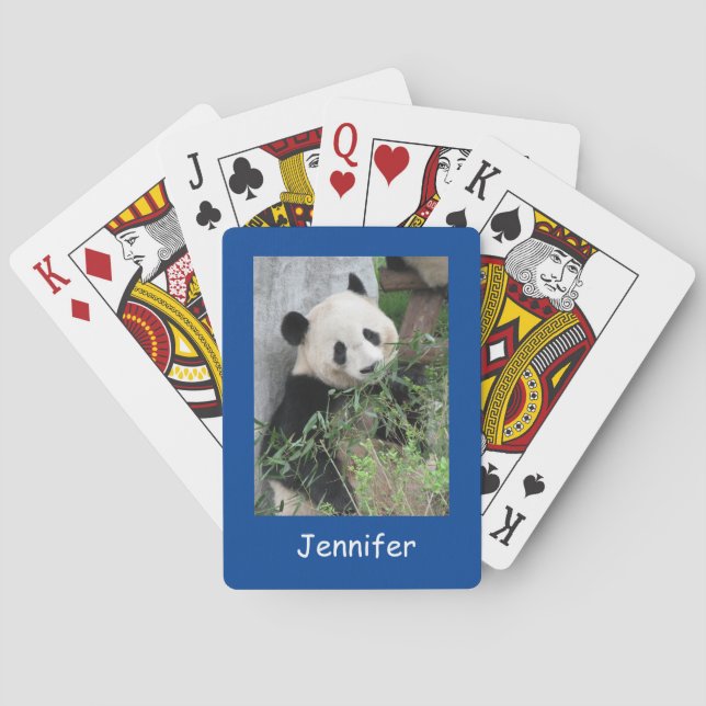 Cute Giant Panda, Blue Background  Casinokort (Baksidan)