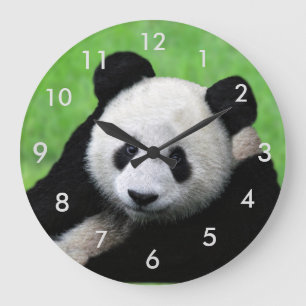 Cute Giant Panda Clock Stor Klocka