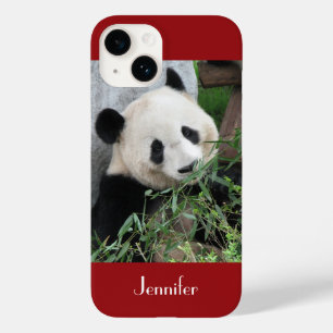 Cute Giant Panda Mörk Red Background, Namn