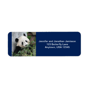 Cute Giant Pandas, Mörk blått, Returadress Etikett