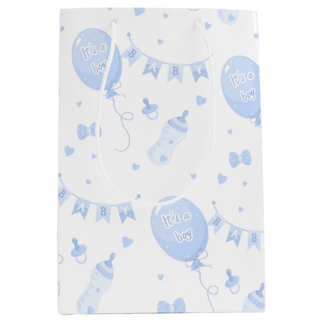 Cute Gift Bag Baby Shower Det är en Boy Balloon (Framsidan)