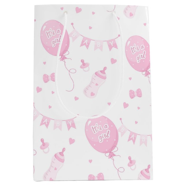 Cute Gift Bag Baby Shower Det är en tjej Balloon (Framsidan)