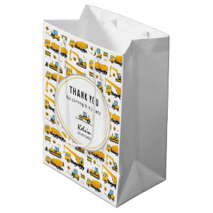 Cute Gift Bag Construction Lastbil Party Theme