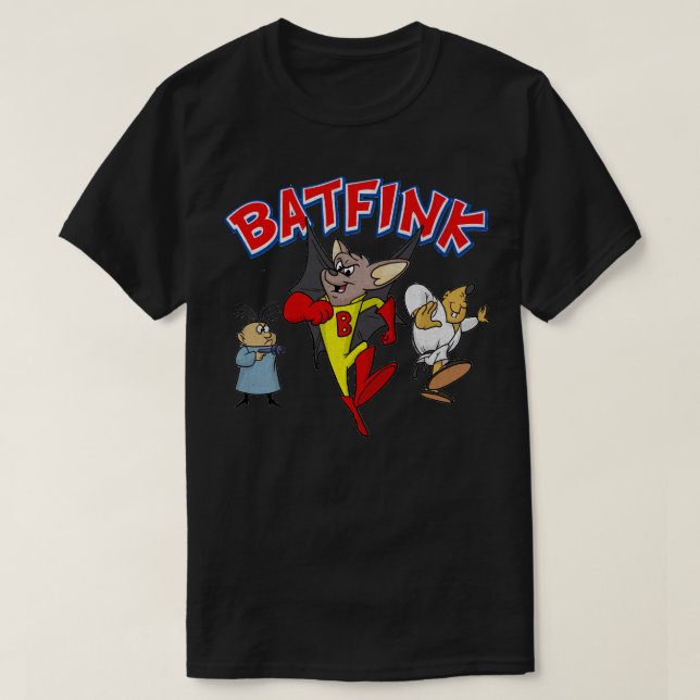 Cute Gift Batfink, Fladdermus superhjälte Tecknad  T Shirt (Design framsida)