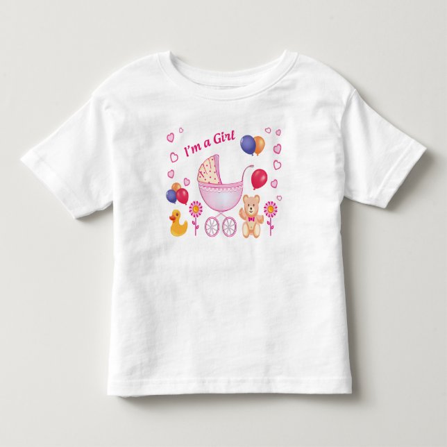 Cute gift Colorful Toddler Girl Shirt T (Framsida)