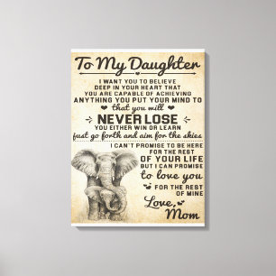 Cute Gift för dotter, till min Daugjter Brev Canvastryck