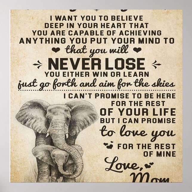 Cute Gift för dotter, till min Daugjter Brev Poster (Framsidan)