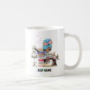 Cute Gift for Dress Maker, Seamstress Black Sewing Kaffemugg