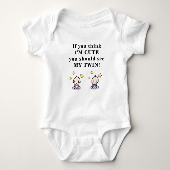 Cute gift for twins, bodysuit for twin girl & boy, t shirt (Framsida)