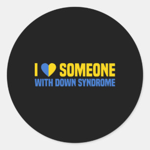 Cute Gift I Kärlek någon med nedsyndrom Runt Klistermärke