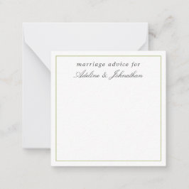 Cute Giftermål Advice-kort för par Anteckningskort