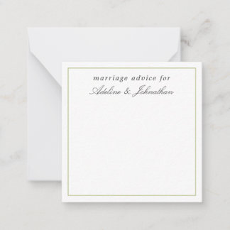 Cute Giftermål Advice-kort för par Anteckningskort
