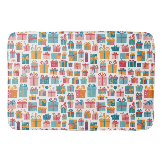 Cute Gifts in Bags and Boxes with Ribbons Pattern Badrumsmatta (Framsidan)