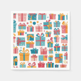 Cute Gifts in Bags and Boxes with Ribbons Pattern Pappersservett
