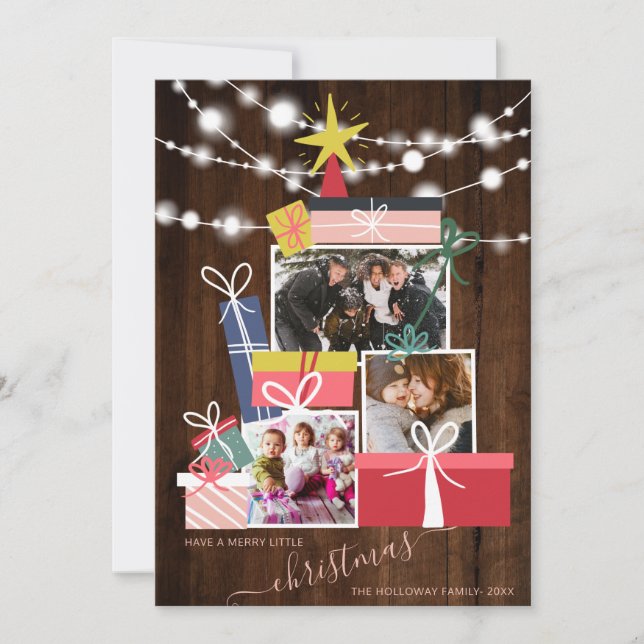 Cute gifts-Julgran-virke 3 fotokollage Meddelande (Framsida)