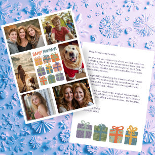 Cute Gifts Presenter Hand Drawn ANPASSNINGSBAR 6 P Julkort