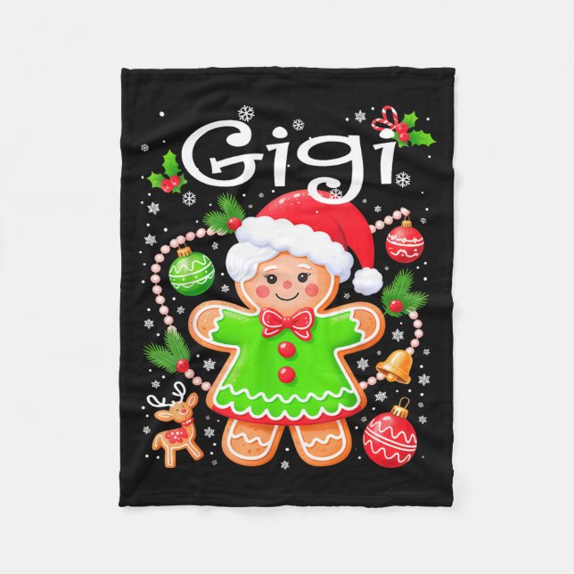 Cute Gigi Gingerbread Family Matching Christmas Co Fleecefilt (Framsidan)