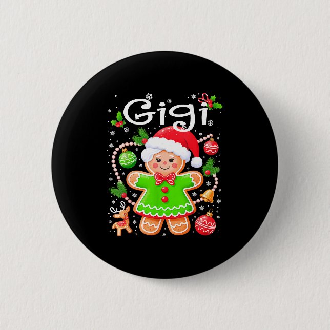 Cute Gigi Gingerbread Family Matching Christmas Co Knapp (Framsida)