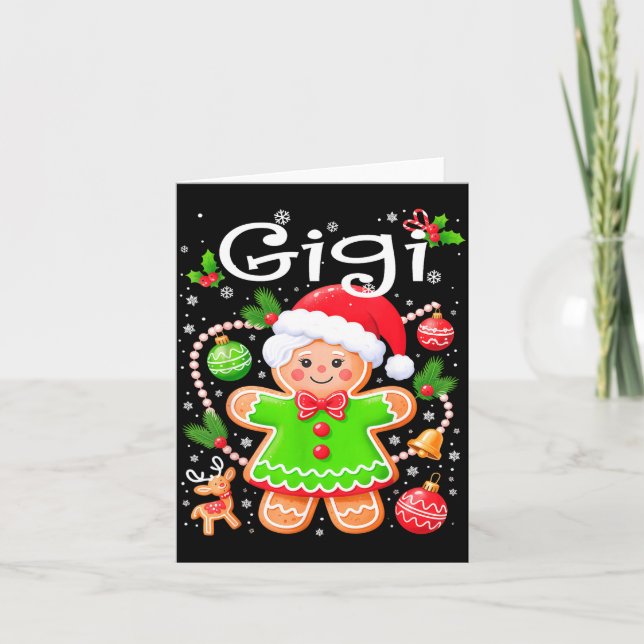 Cute Gigi Gingerbread Family Matching Christmas Co Kort (Framsida)