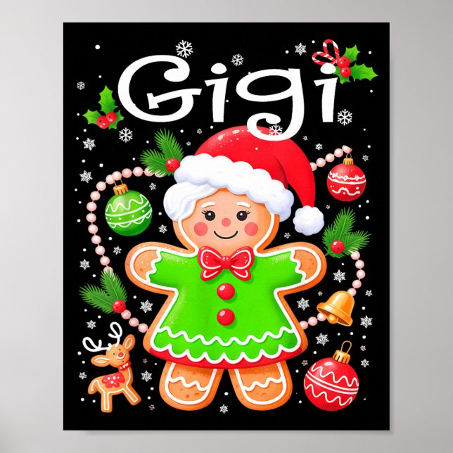 Cute Gigi Gingerbread Family Matching Christmas Co Poster (Framsidan)