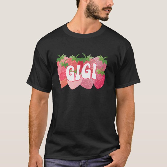 Cute Gigi Strawberry Älskare Mamma Mamma Lycklig M T Shirt (Framsida)