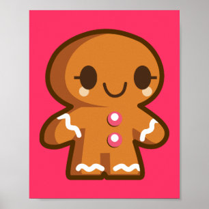 Cute Gingberbröd Man Poster