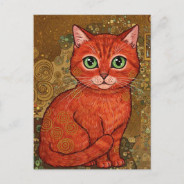 Cute Ginger Cat Gustav Klimt-vykort Vykort
