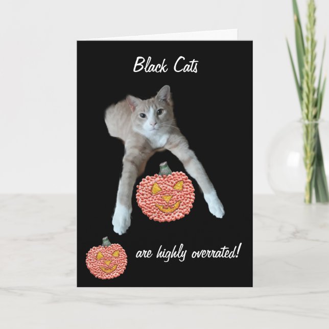 Cute Ginger Cat Halloween Kort (Framsida)