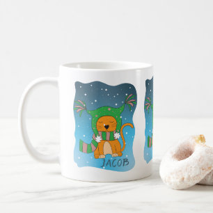 Cute Ginger Cat i Snö Personlig mugg