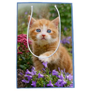 Cute Ginger Cat Kitten i Garden Photo Porträtt