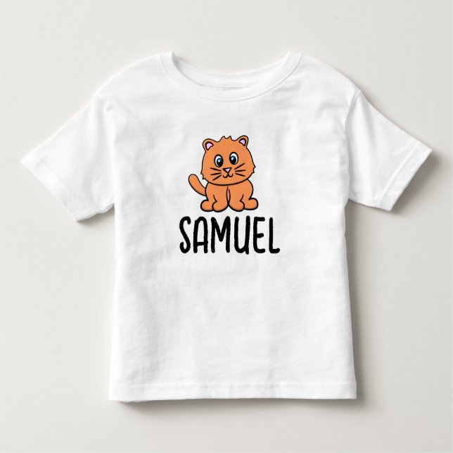 CUTE GINGER CAT NAMN SMÅBARN T-SHIRTS (Framsida)