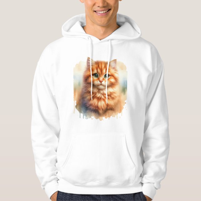 Cute Ginger Tabby katt Classic T-Shirt Hoodie (Framsida)