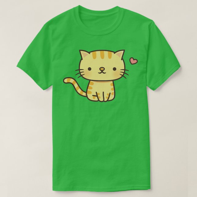 Cute Ginger Tabby katt Doodle T Shirt (Design framsida)