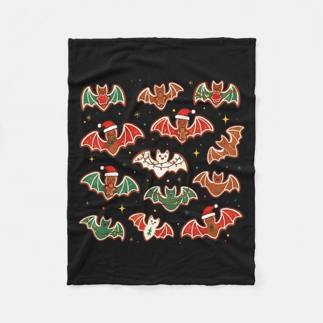 Cute Gingerbread Bats Soky Christmas Cookie Merry  Fleecefilt (Framsidan)