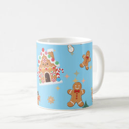 Cute Gingerbread Blue Kaffemugg