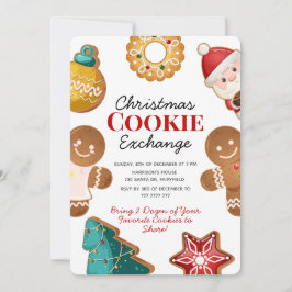 Cute Gingerbread Christmas Cookie Exchange Party Inbjudningar