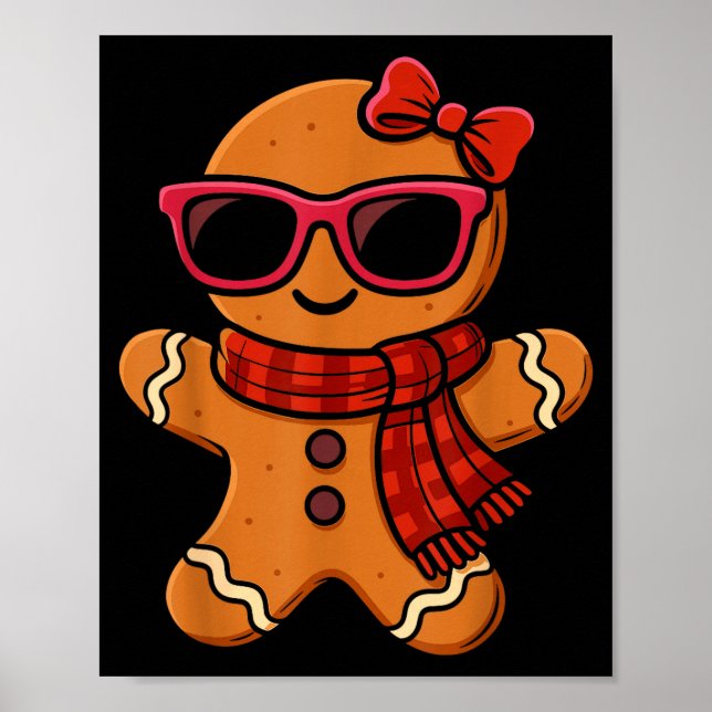 Cute Gingerbread Christmas For Women Girls Xmas  Poster (Framsidan)