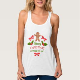 Cute Gingerbread Christmas Racerback Tank USA Linne Med Racerback