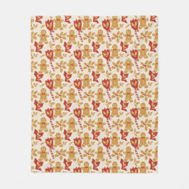 Cute Gingerbread Christmas Seamless Pattern Fleecefilt