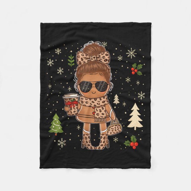 Cute Gingerbread Christmas Snow Xmas For Men Women Fleecefilt (Framsidan)
