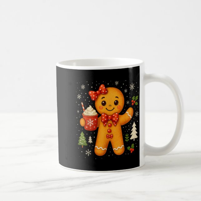 Cute Gingerbread Christmas Snow Xmas For Men Women Kaffemugg (Höger)
