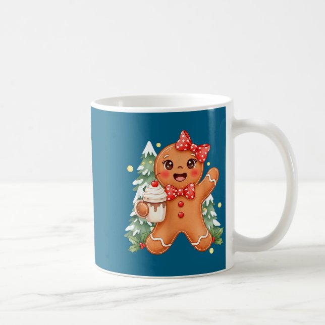 Cute Gingerbread Christmas Snow Xmas For Men Women Kaffemugg (Höger)