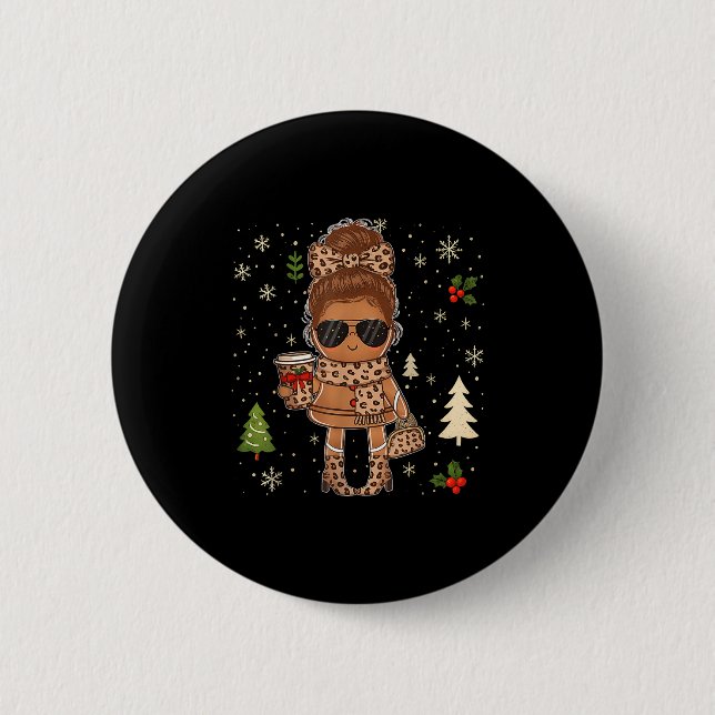 Cute Gingerbread Christmas Snow Xmas For Men Women Knapp (Framsida)